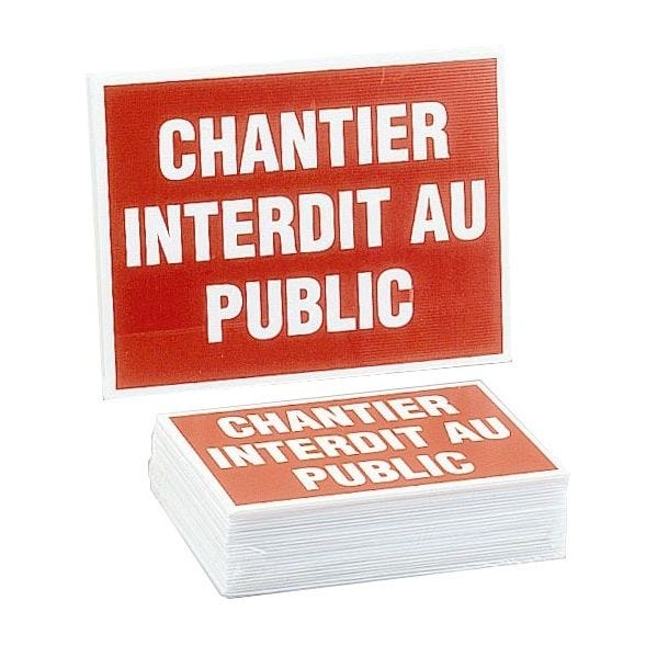 Lot de 25 panneaux ''Chantier interdit au public'' - NOVAP - 4306148