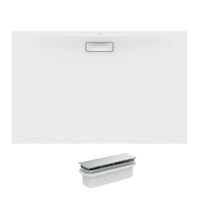 IDEAL STANDARD Receveur 160 X 90 Ultra Flat New acrylique rectangle blanc bonde incluse