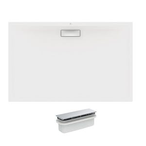 IDEAL STANDARD Receveur 140 X 90 Ultra Flat New acrylique rectangle blanc bonde incluse