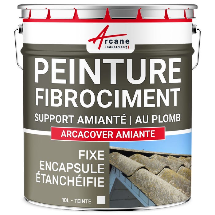 Peinture fibro ciment pour encapsulage support amiante / plomb : ARCACOVER AMIANTE. Blanc - 10 L-ARCANE INDUSTRIES