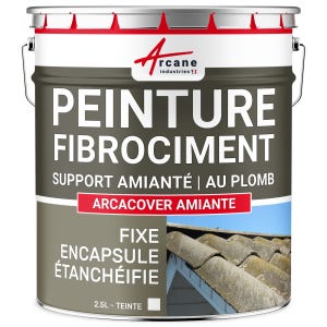 Peinture Fibro Ciment Pour Encapsulage Support Amiante / Plomb : Arcacover Amiante. Blanc - 2.5 L - Arcane Industries