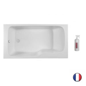 Baignoire bain douche JACOB DELAFON Malice + nettoyant | 170 x 90, version gauche
