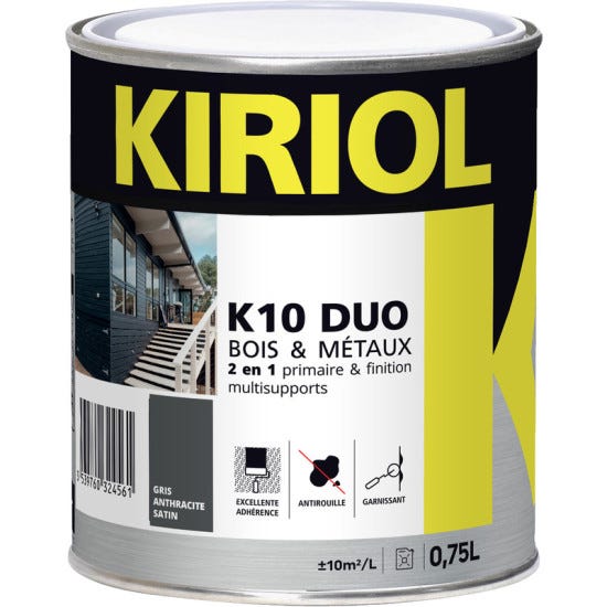 Peinture Kiriol K10 - Gris anthracite - 0,75 L - COMUS