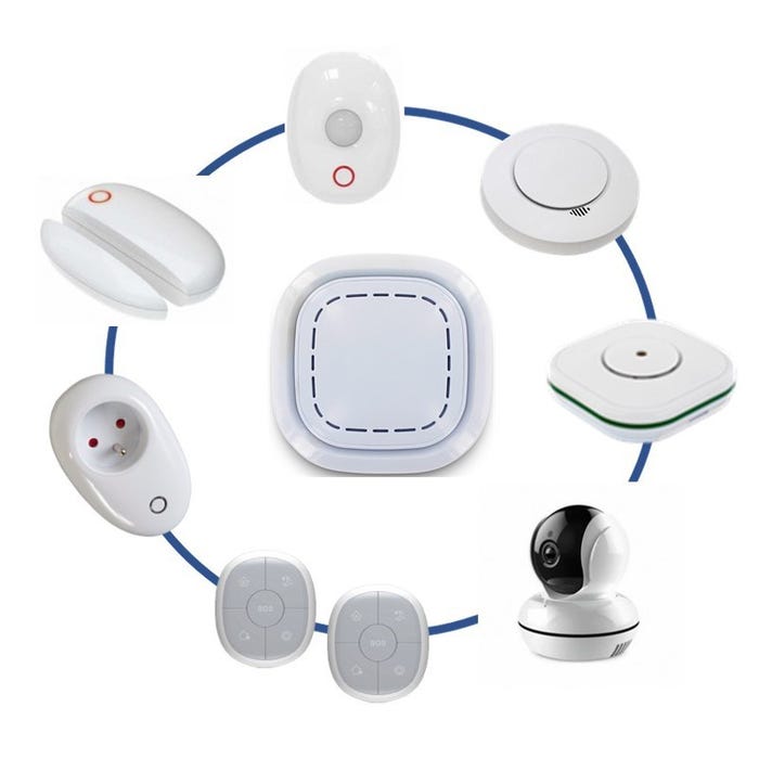 Kit alarme maison sans fil connecté 3 en 1 - alarme, sécurité vidéo et domestique lifebox smart