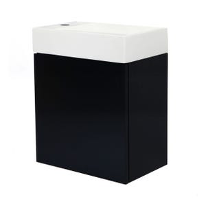 Meuble lave-mains JAVA PACK noir mat + vasque blanche 40,2 x 48,6 x 25,1 cm -