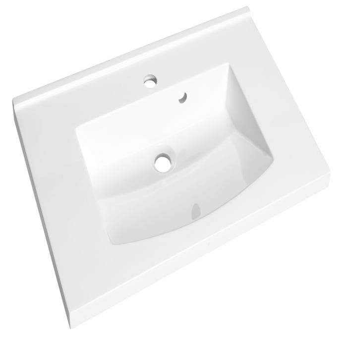 Plan de toilette en polybéton simple vasque 60 cm FLEX