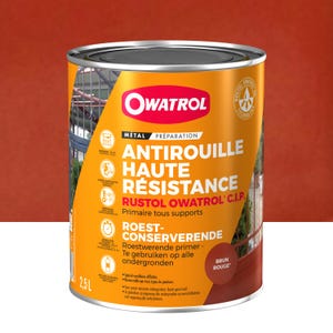 Primaire antirouille haute résistance Owatrol RUSTOL CIP Brun-Rouge (ow8) 2.5 litres