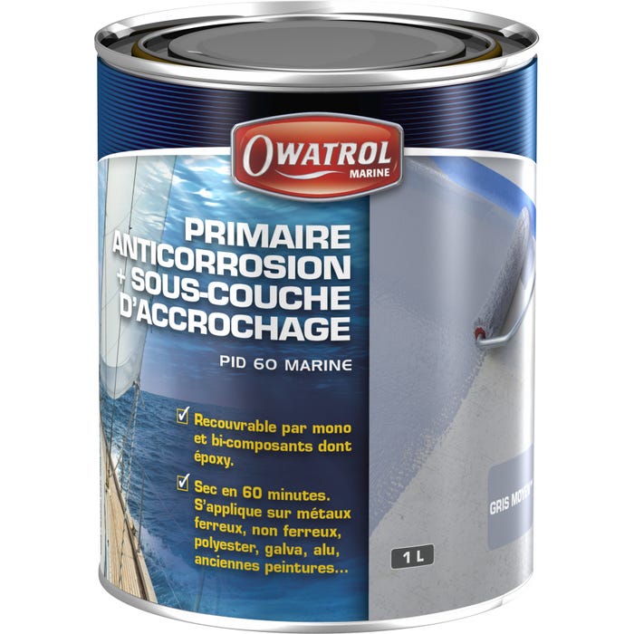 Primaire universel anticorrosion Owatrol PID 60 Gris (RAL 7015) 2.5 litres