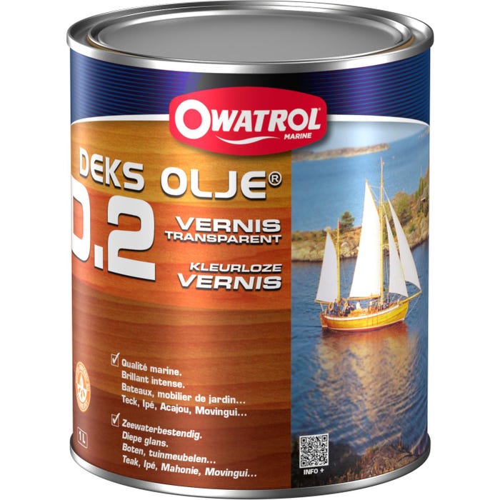 Vernis marine souple Brillant Owatrol DEKS OLJE D.2 Incolore 2.5 litres