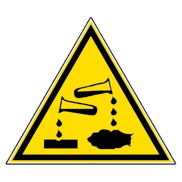 Panneau d'avertissements 100mm danger substances corrosives - NOVAP - 4180052