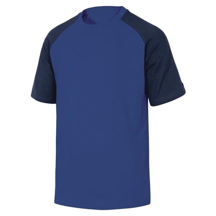 Tee-shirt bicolore GENOA manches courtes bleu roi/bleu marine T3XL - DELTA PLUS - GENOABM3X