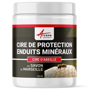 CIRE PROTECTION ENDUIT STUCCO - CIRE DE PROTECTION ENDUITS MINERAUX - 750 gr - - ARCANE INDUSTRIES
