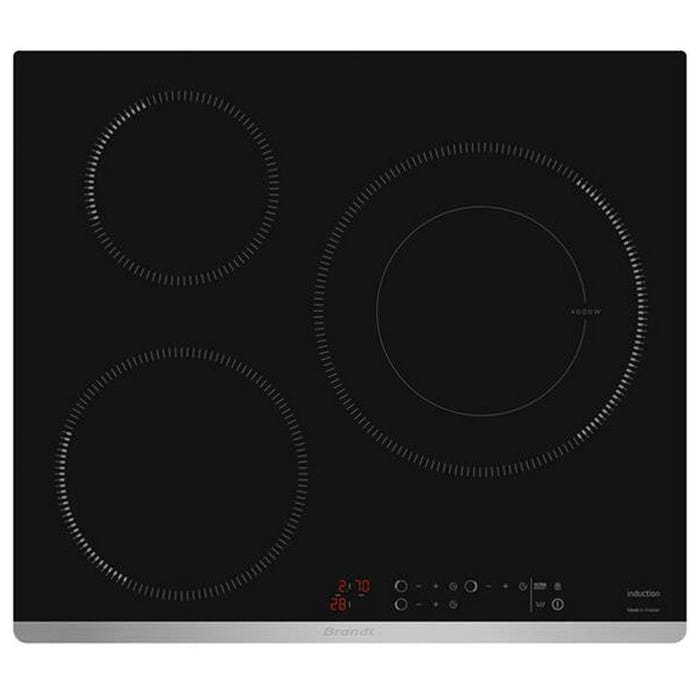 Table de cuisson induction 60cm 3 feux 7400w noir - Brandt BPI1639KX