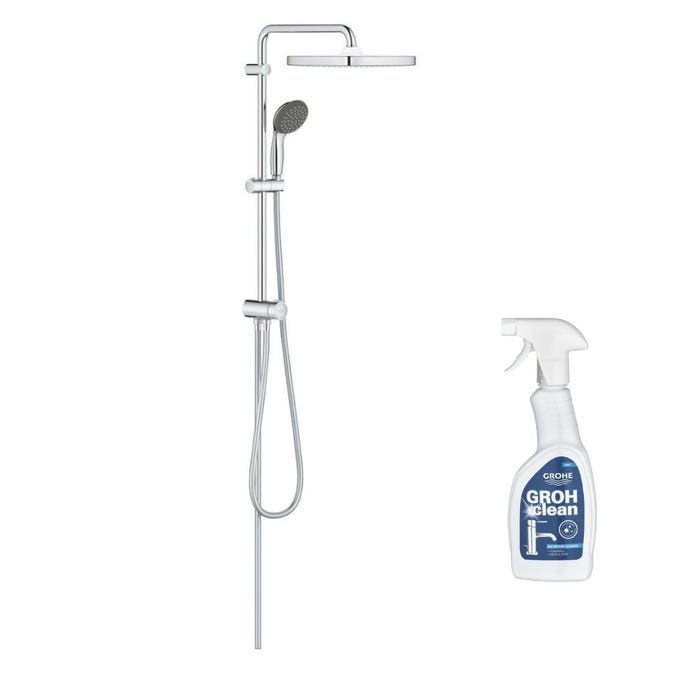 Colonne bain douche sans mitigeur GROHE Vitalio Start System avec inverseur manuel 250 avec nettoyant GrohClean