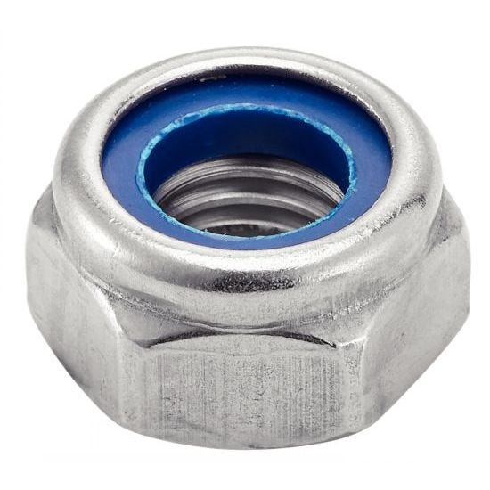 Écrou hexagonal frein indésserable avec bague nylon inox A2 DIN 985 M3 boîte de 200 - ACTON - 626023