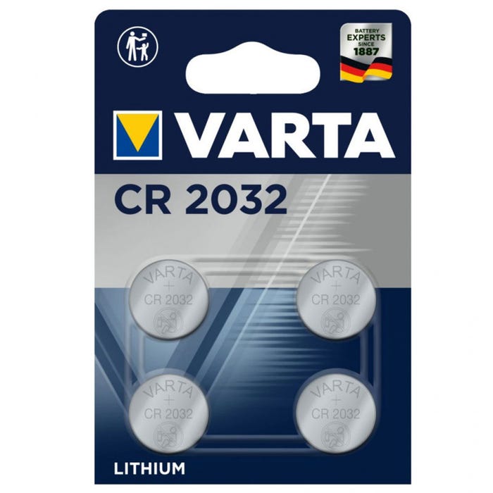 4 Piles bouton lithium CR2032 (3V) VARTA