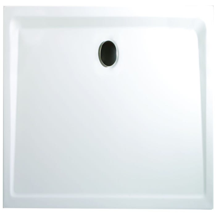 Schulte receveur de douche acrylique, 160 x 80 x 3,5 cm, effet blanc, rectangulaire, extra plat à poser ou à encastrer, avec pieds, bac à douche