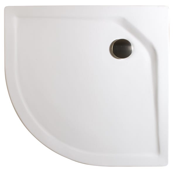Schulte receveur de douche acrylique, 80 x 80 x 3,5 cm, effet blanc, quart de cercle, extra plat, à encastrer, avec pieds, bac à douche