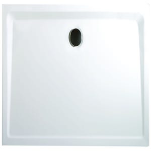 Schulte receveur de douche acrylique, 120 x 90 x 3,5 cm, effet blanc, rectangulaire, extra plat à poser ou à encastrer, avec pieds, bac à douche