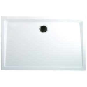 Schulte receveur de douche acrylique, 100 x 80 x 3,5 cm, effet blanc, rectangulaire, extra plat à poser ou à encastrer, avec pieds, bac à douche
