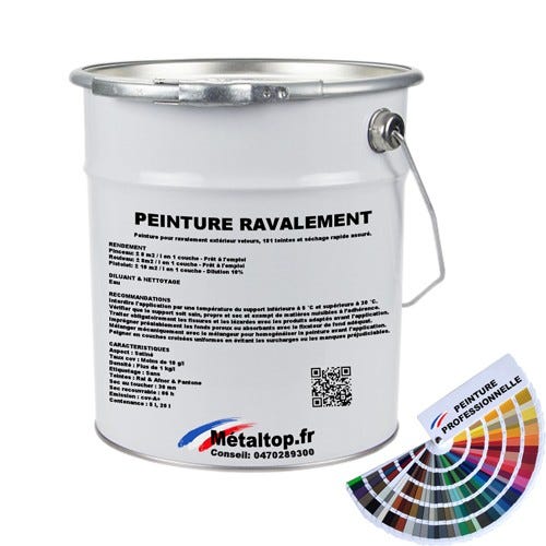 Peinture Ravalement - Metaltop - Gris silex - RAL 7032 - Pot 20L
