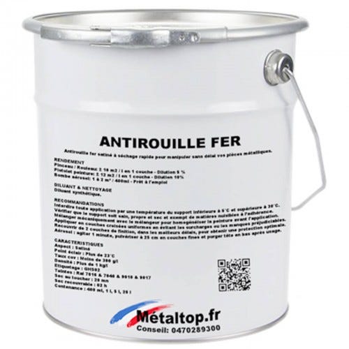 Antirouille Fer - Metaltop - Noir signalisation - RAL 9017 - Pot 25L