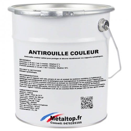 Antirouille Couleur - Metaltop - Vert bouteille - RAL 6007 - Pot 5L