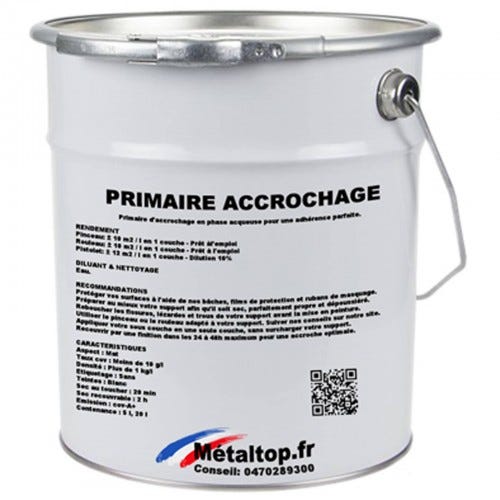 Primaire Accrochage - Metaltop - Blanc pur - RAL 9010 - Pot 20L