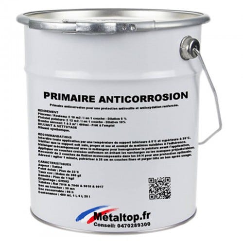 Primaire Anticorrosion - Metaltop - Gris fenêtre - RAL 7040 - Pot 25L