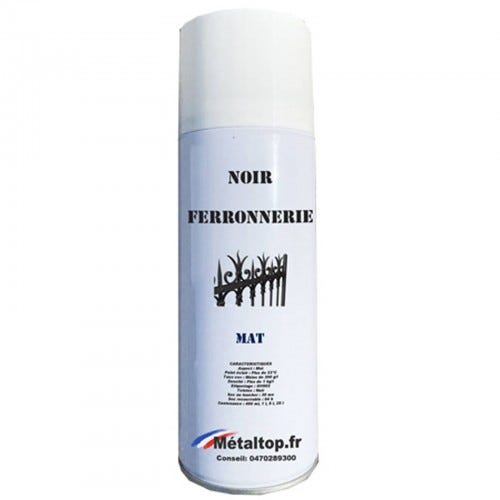 Noir Ferronnerie - Metaltop - Noir signalisation - RAL 9017 - Bombe 400mL