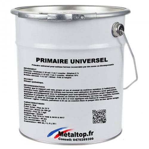 Primaire Universel - Metaltop - Noir signalisation - RAL 9017 - Pot 5L