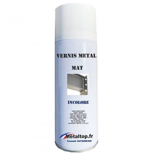 Vernis Metal Mat - Metaltop - Incolore - RAL Incolore - Bombe 400mL