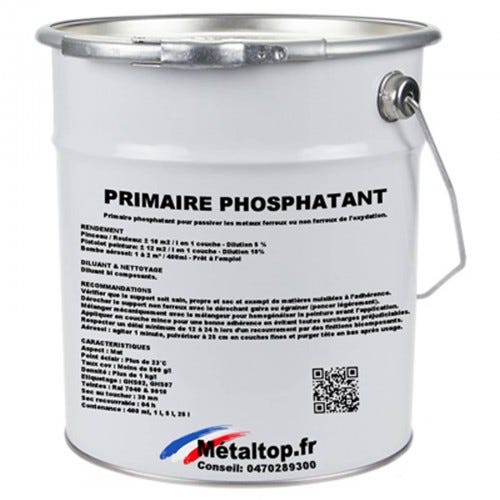 Primaire Phosphatant - Metaltop - Blanc pur - RAL 9010 - Pot 5L