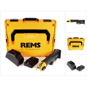 REMS Mini-Press S 22 V ACC Sertisseuse radiale sans fil avec marche forcée + Coffret L-Boxx + 1x Batterie 1,5 Ah + Chargeur (578016 R220)
