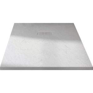 Receveur de douche extra plat - Kinerock Evo - Kinedo - 120 x 80 cm - Blanc effet pierre