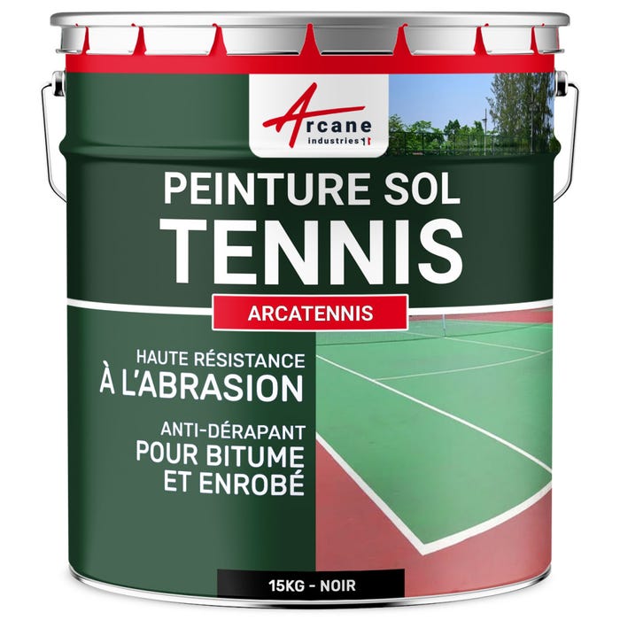 Peinture Tennis - Arcatennis. - Noir - 15 Kg (jusqu'à 30 M² En 2 Couches) - Arcane Industries