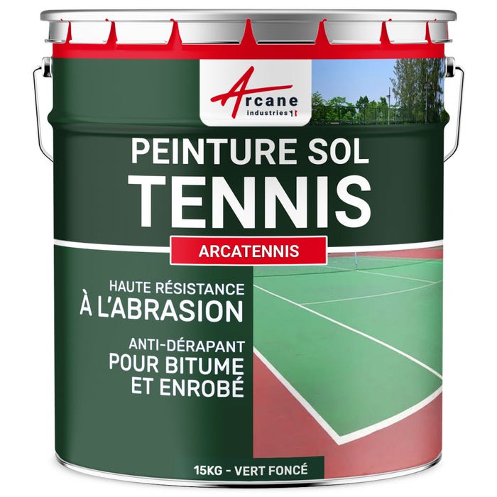 Peinture Tennis - Arcatennis. Vert Foncé - 15 Kg (jusqu'à 30 M² En 2 Couches) - Arcane Industries