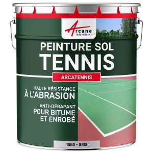 Peinture Tennis - Arcatennis. Gris - 15 Kg (jusqu'à 30 M² En 2 Couches) - Arcane Industries