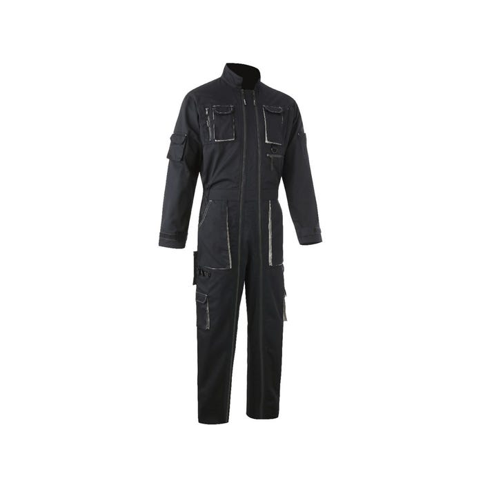 NAVY II Combinaison 2 zips, marine/gris, 60%CO/40%PES, 245g/m² - COVERGUARD - Taille 2XL