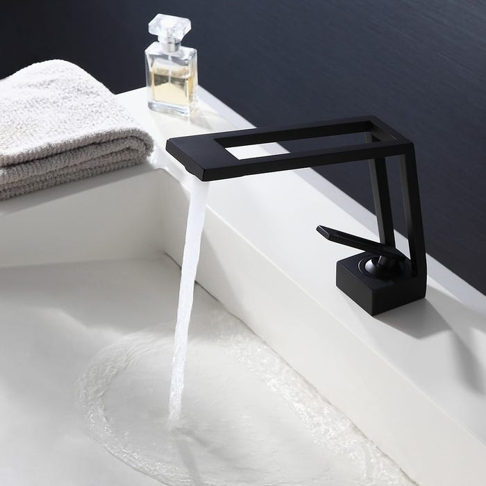 Mitigeur lavabo design - Noir mat