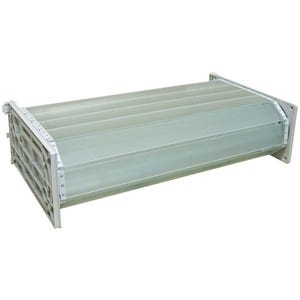 Rideau d'armoire à lames verre vetro-line - Décor rail de guidage : Aluminium - Décor : Blanc brillant - Pour caisson d