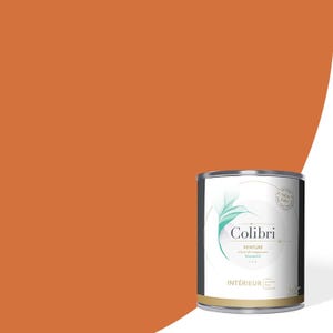 Peinture murs et plafonds biosourcée et dépolluante Orange Cornaline Velours 1L, COLIBRI