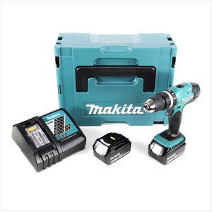 Makita DHP 453 RFJ 18 V Perceuse visseuse à percussion sans fil avec boîtier Makpac + 2x Batteries BL 1830 3,0 Ah + Chargeur DC18RC