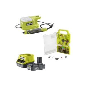 Pack RYOBI - Mini outil multifonction 18V One+ RRT18-0 - Kit 155 accessoires - 1 batterie 2.0Ah - 1 chargeur