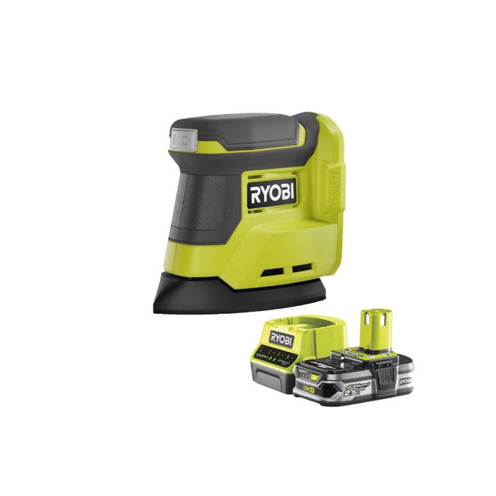 Pack RYOBI Ponceuse triangulaire 18V One+ RPS18-0 - 1 Batterie 2.5Ah - 1 Chargeur rapide RC18120-125