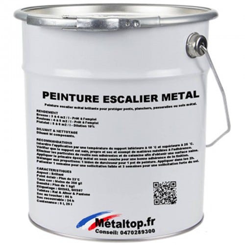 Peinture Escalier Metal - Metaltop - Noir foncé - RAL 9005 - Pot 25L