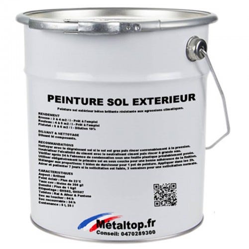 Peinture Sol Exterieur - Metaltop - Blanc gris - RAL 9002 - Pot 25L