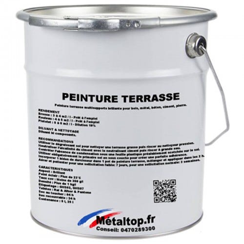 Peinture Terrasse - Metaltop - Blanc signalisation - RAL 9016 - Pot 5L