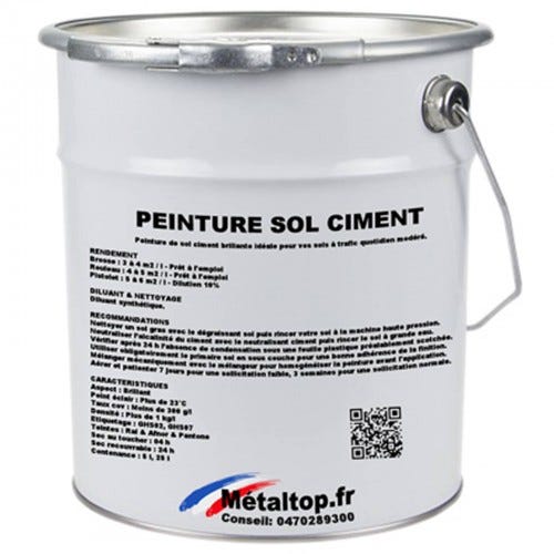 Peinture Sol Ciment - Metaltop - Gris signalisation A - RAL 7042 - Pot 25L