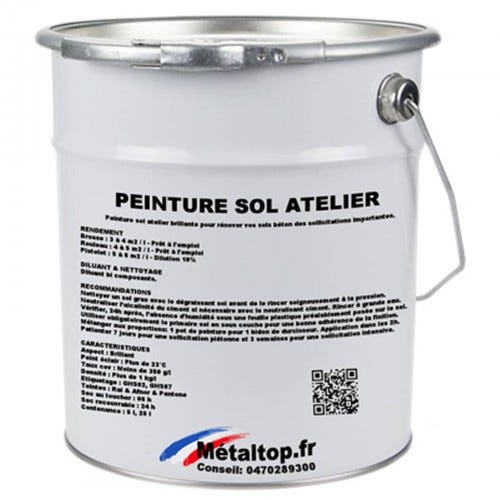 Peinture Sol Atelier - Metaltop - Jaune colza - RAL 1021 - Pot 5L